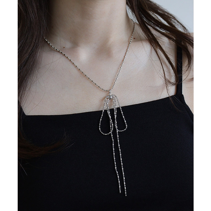 シルバー | チェーンリボンネックレス ネックレス チェーンリボン | Pierrot