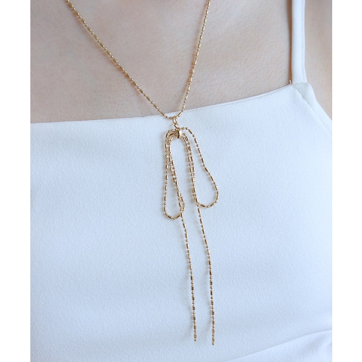 ゴールド | チェーンリボンネックレス ネックレス チェーンリボン | Pierrot