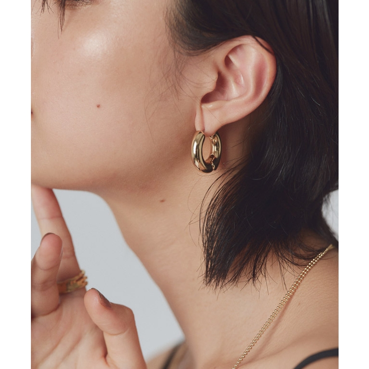 ゴールド | ワンタッチフープピアス ピアス フープ | Pierrot