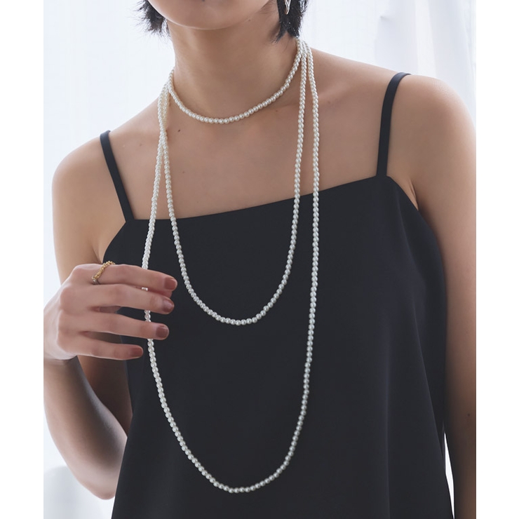 ホワイト | [RASW]マキシレングスビーズネックレス 高品質 パール | Pierrot