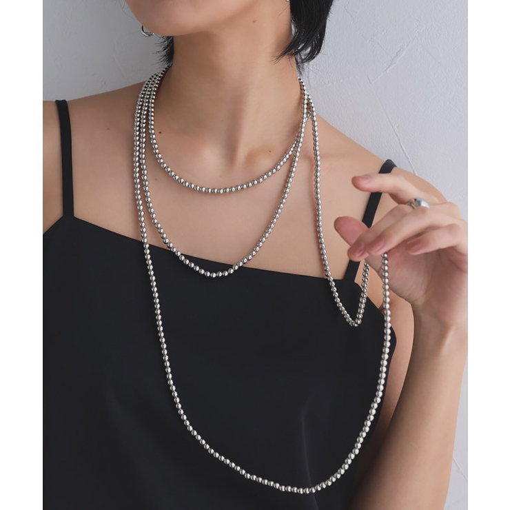 シルバー | [RASW]マキシレングスビーズネックレス 高品質 パール | Pierrot