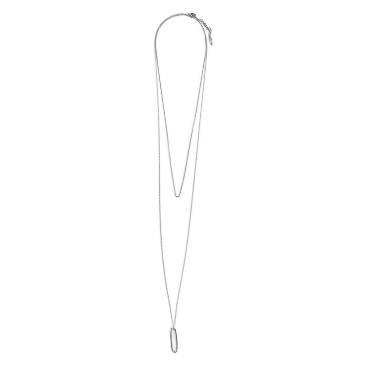 シルバー | オーバルリング2連ネックレス ネックレス 2連 | Pierrot