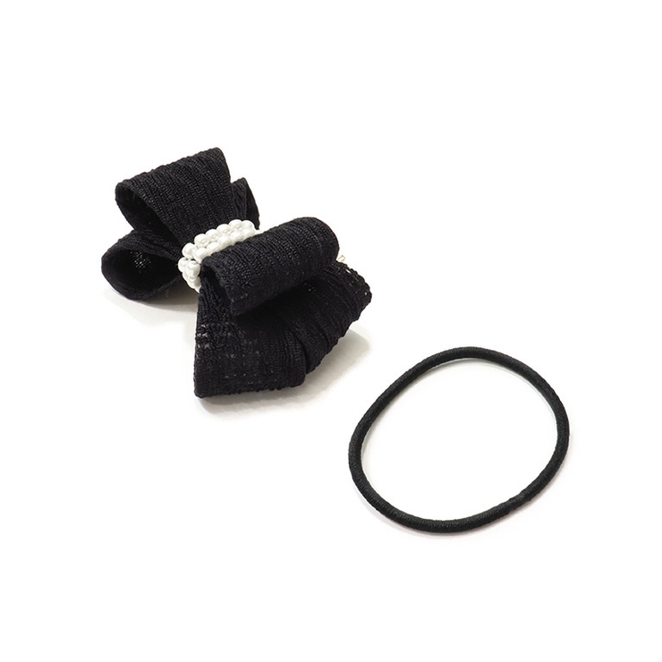 ブラック | ツイードリボンヘアーカフ ヘアアクセ ヘアカフ | Pierrot