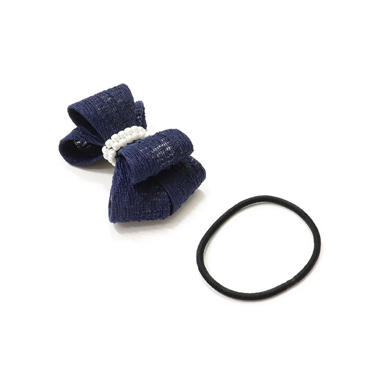 ネイビー | ツイードリボンヘアーカフ ヘアアクセ ヘアカフ | Pierrot