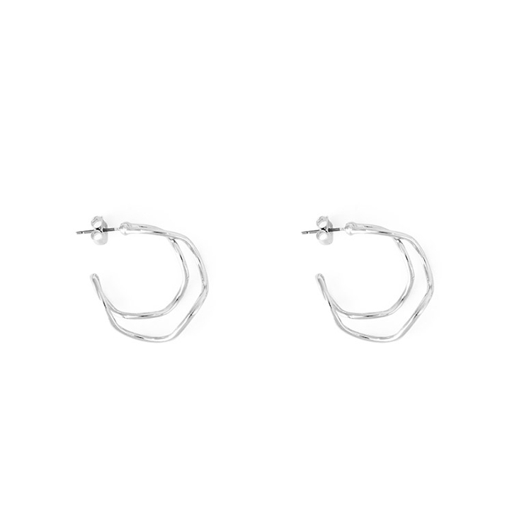 シルバー | ウェーブメタルフープピアス ピアス メタル | Pierrot