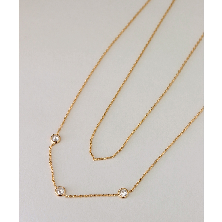 ストーン2連ネックレス ネックレス ガラスストーン | Pierrot | 詳細画像4 