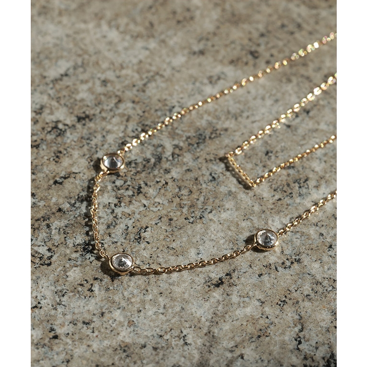 ストーン2連ネックレス ネックレス ガラスストーン | Pierrot | 詳細画像6 