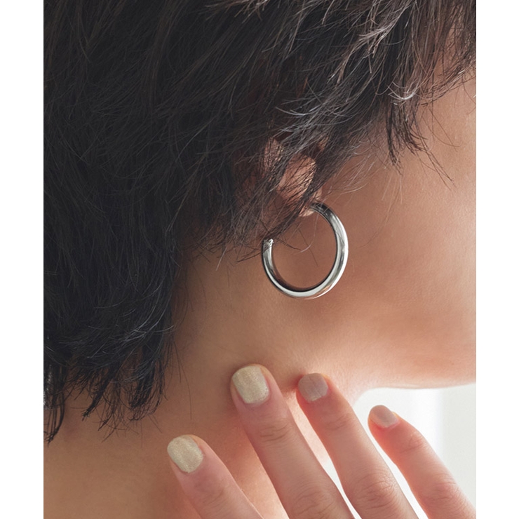 シルバー | stainlessパイプフープピアス ピアス 金属アレルギー | Pierrot