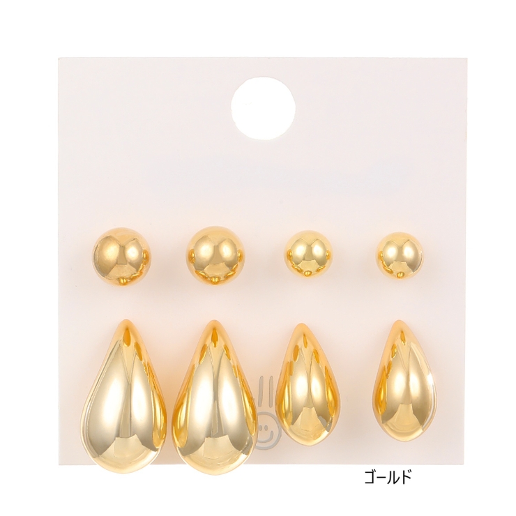 お得な4点セットピアス 雫 ぷっくり | Pinky&Refine | 詳細画像7 