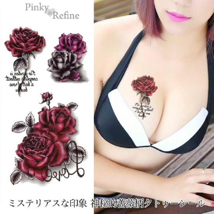 黒薔薇 花 ボディシール | Pinky&Refine | 詳細画像1 