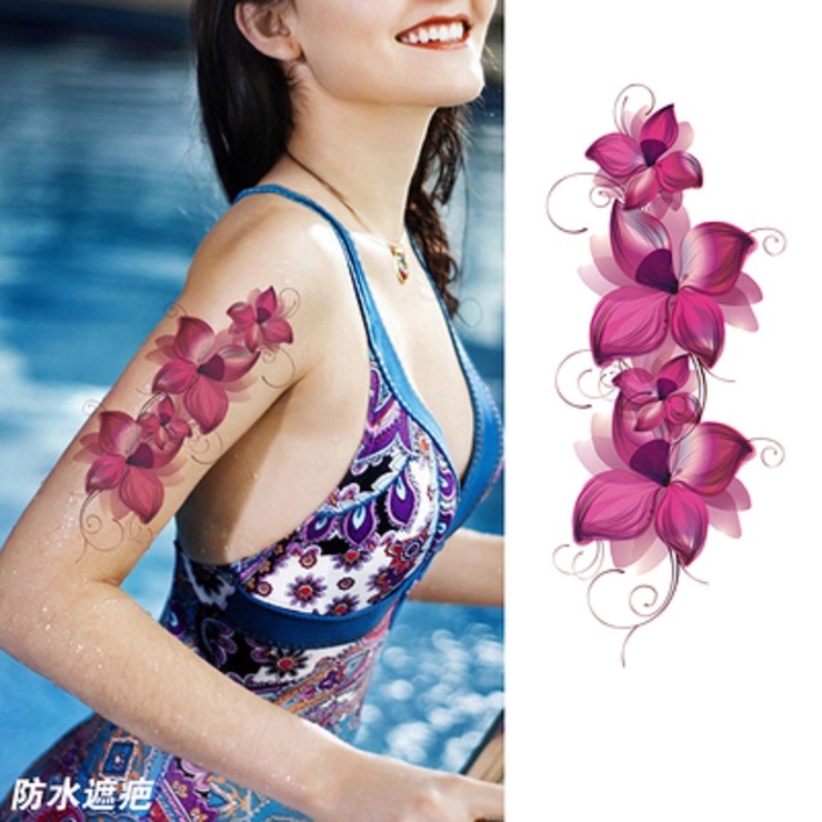 キレイ色の紫華 カッコいい タトゥーシール[品番：PARE0000236 