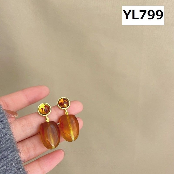 スタッドピアス アクセサリー 琥珀色 | PlusNao | 詳細画像12 