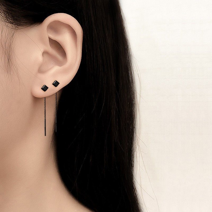 Amazon | JewelryWe 丸型 ステンレス ピアス 黒色（ブラック） 2