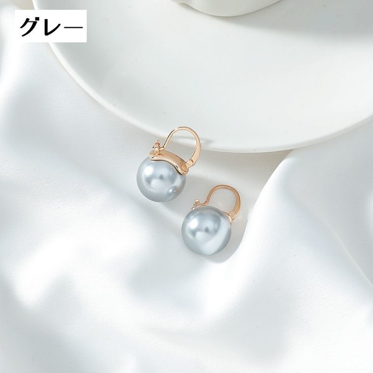 フープピアス ピアス レディース ゴールドカラー フェイクパール アクセサリー | PlusNao | 詳細画像6 