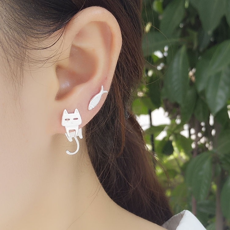 スタッドピアス レディース 猫 | PlusNao | 詳細画像2 