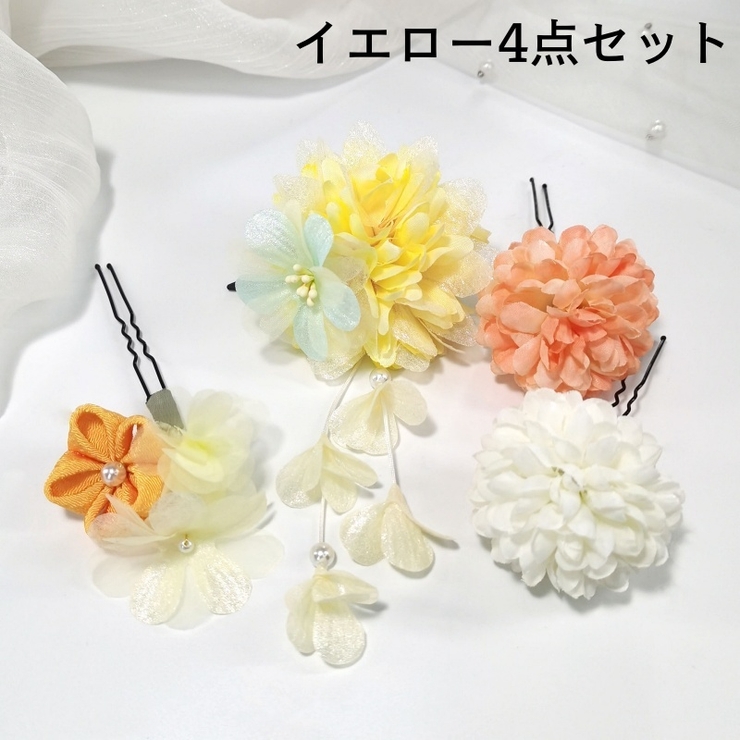 ヘアアクセサリー 4点セット かんざし[品番：FQ000166666]｜PlusNao