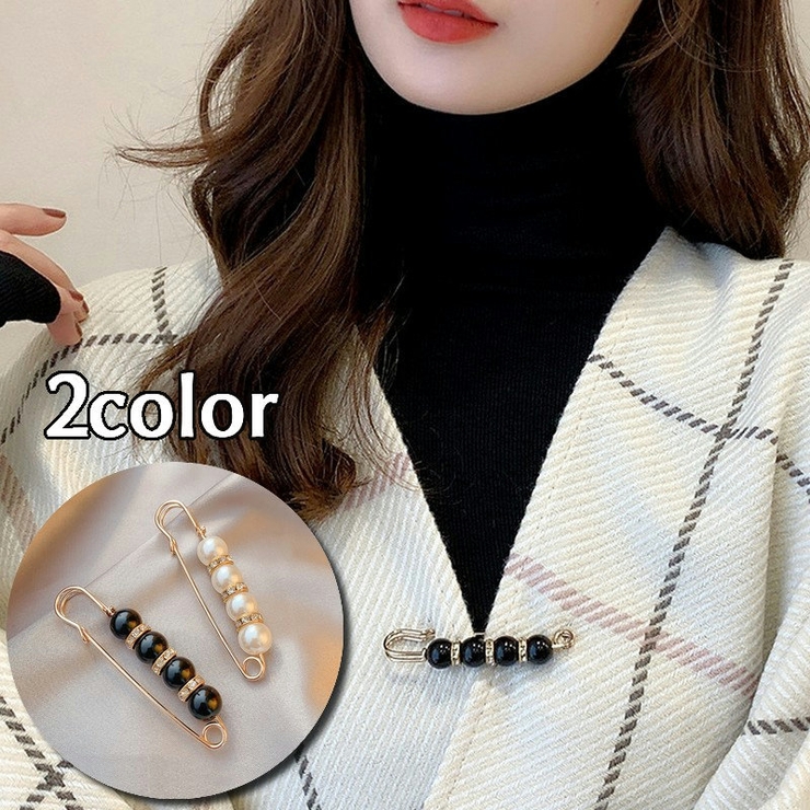 ブローチ カブトピン フェイクパール | PlusNao | 詳細画像1 