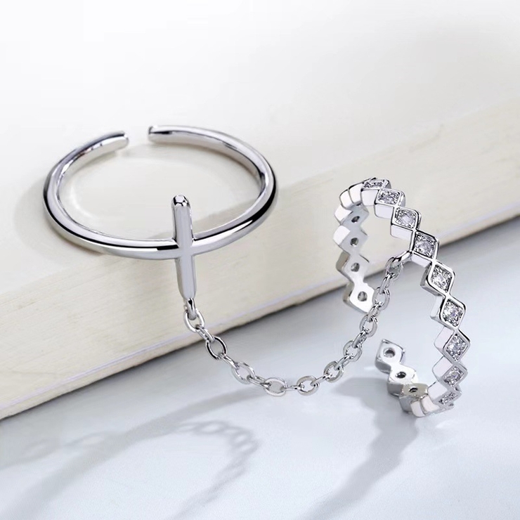 オープンリング チェーン ダブルリング | PlusNao | 詳細画像9 