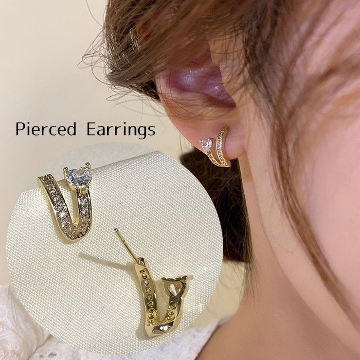 ピアス ハーフフープピアス レディース | PlusNao | 詳細画像1 