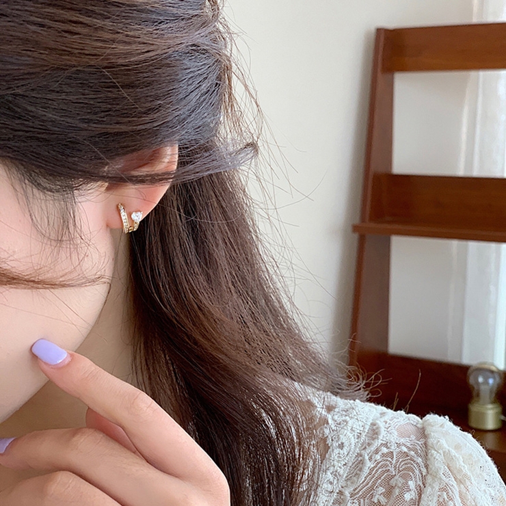 ピアス ハーフフープピアス レディース | PlusNao | 詳細画像2 