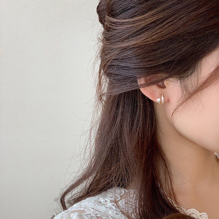 ピアス ハーフフープピアス レディース | PlusNao | 詳細画像3 