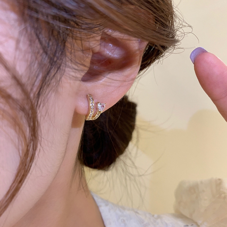ピアス ハーフフープピアス レディース | PlusNao | 詳細画像4 