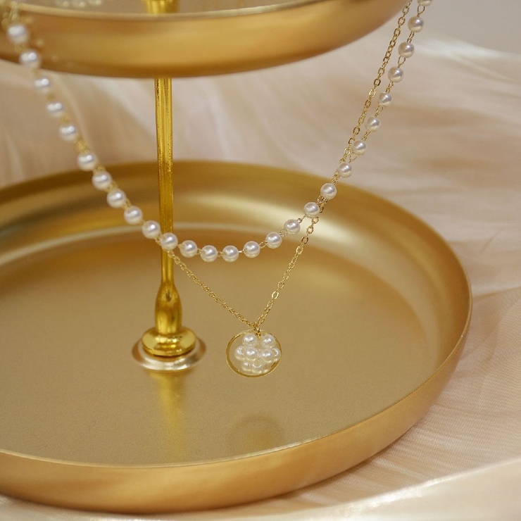 パール調ネックレス 2連チョーカー ペンダント | PlusNao | 詳細画像11 