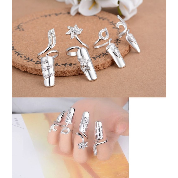格安新品  ネイルリング チップリング シルバーカラー[品番：FQ000209096 アクセサリー