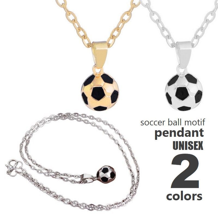 ペンダント サッカーボールチャーム付 チェーンネックレス | PlusNao | 詳細画像1 