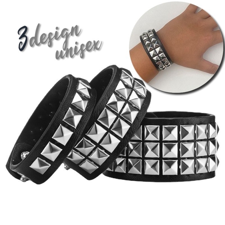 ブレスレット スタッズ 幅広 | PlusNao | 詳細画像1 