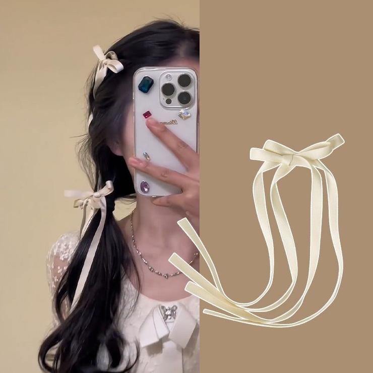 ヘアクリップ リボン付 くちばしクリップ | PlusNao | 詳細画像2 