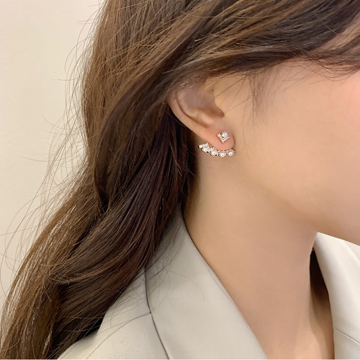 Melody Accessory ピアス 日本製 K18GP スタッズ ボリューム