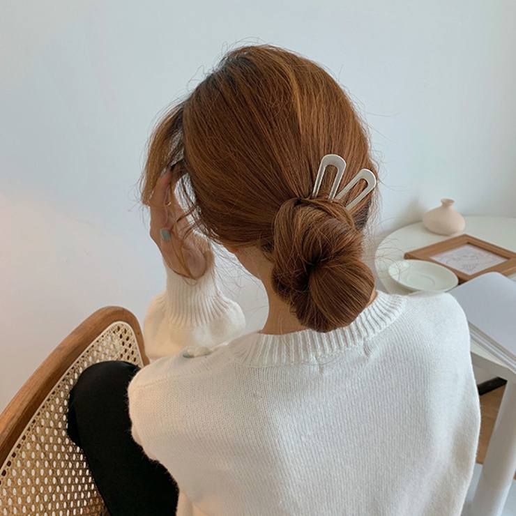 かんざし U字コーム ヘアアクセサリー アクリル カラー シンプル 簡単