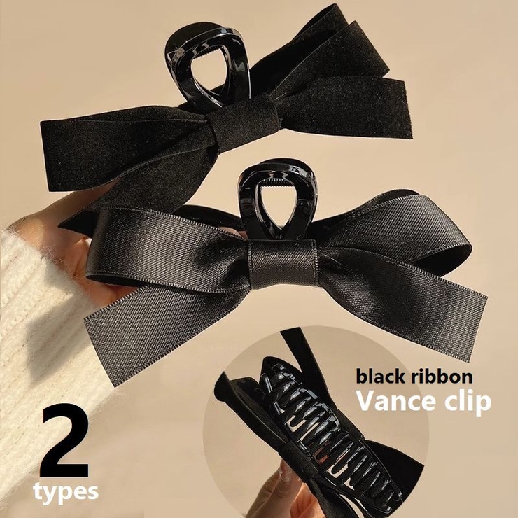 バンスクリップ リボン付き ヘアクリップ | PlusNao | 詳細画像1 