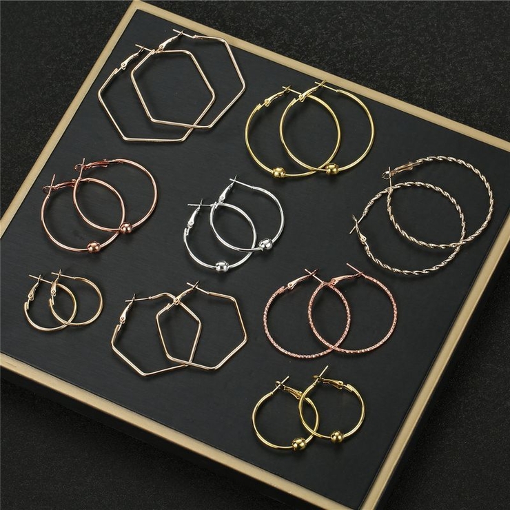 フープピアス リングピアス 6ペア | PlusNao | 詳細画像4 