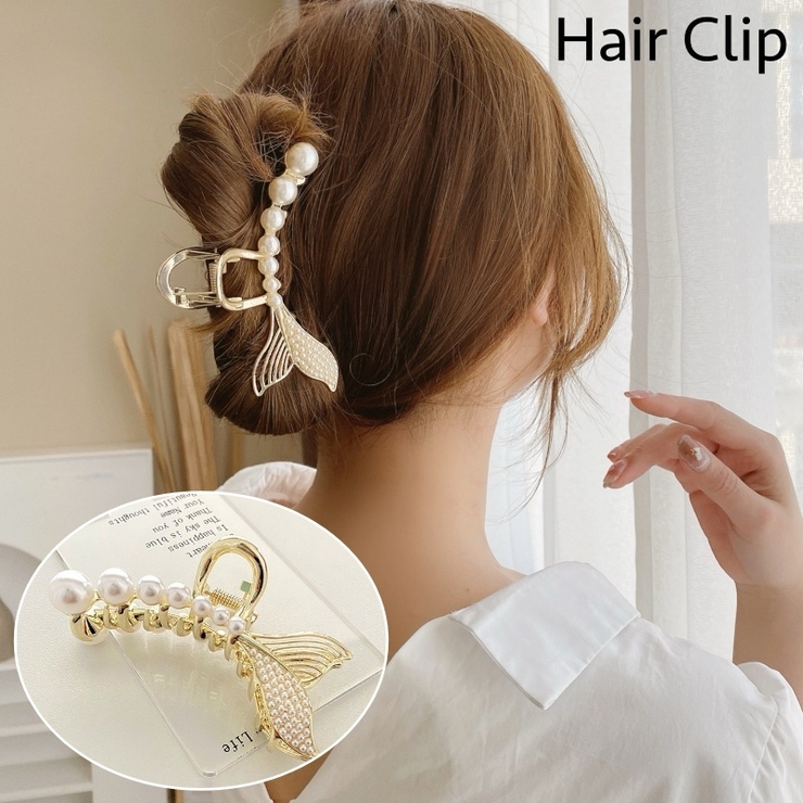 パール リボン ヘアクリップ バンズクリップ 髪留め アクセサリー 量産