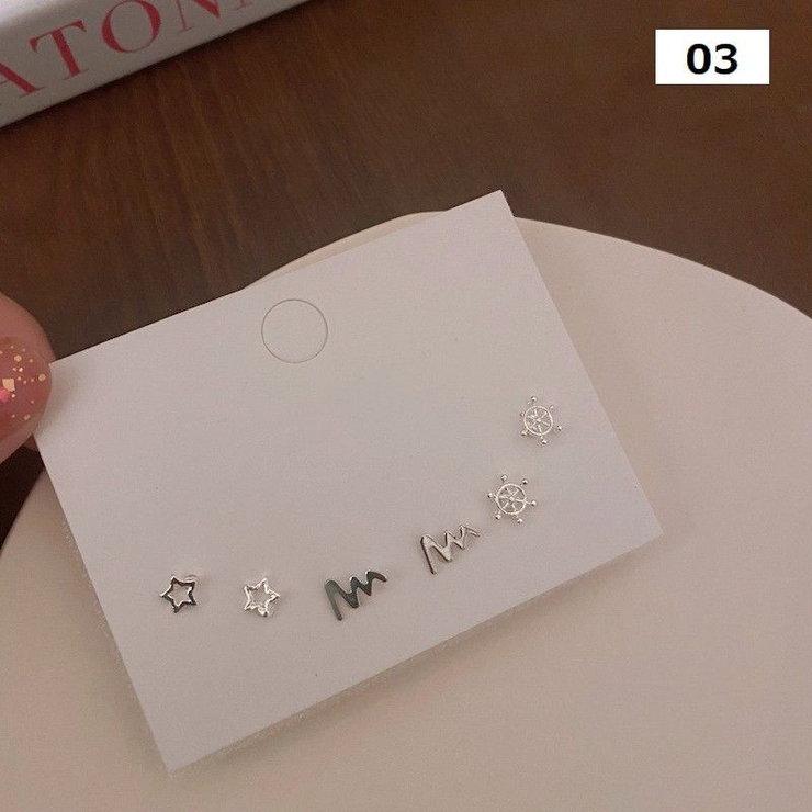 スタッドピアス 3ペアセット アクセサリー | PlusNao | 詳細画像4 
