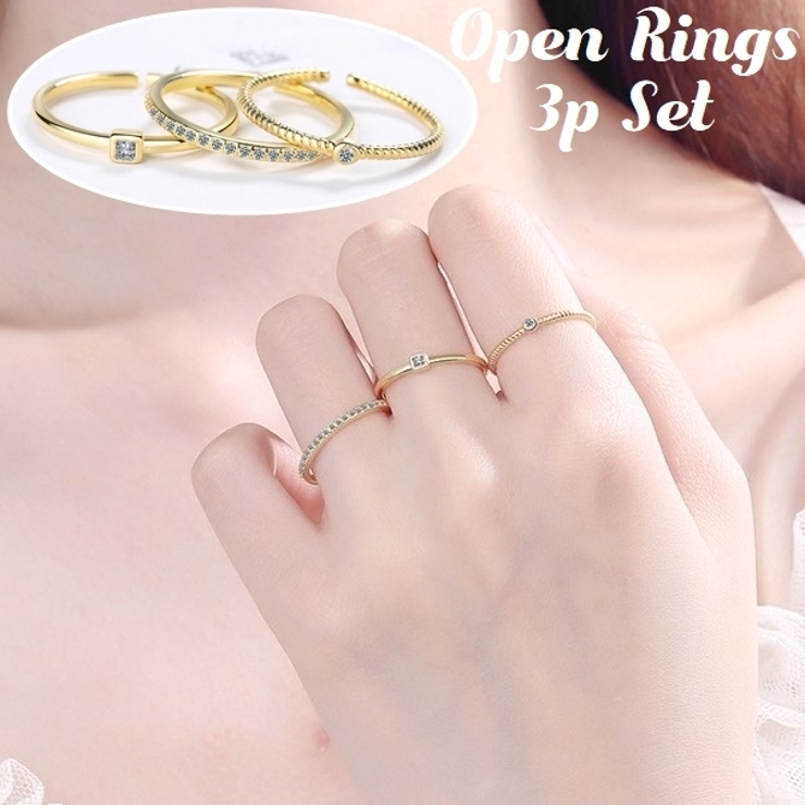 指輪 オープンリング 3点セット | PlusNao | 詳細画像1 