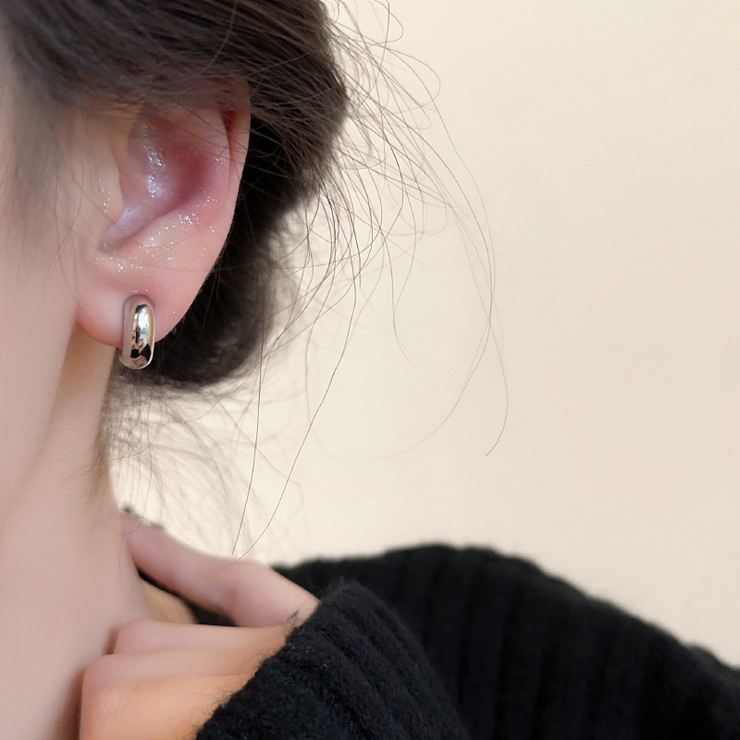 フープイヤリング ノンホールピアス スタッドピアス | PlusNao | 詳細画像2 