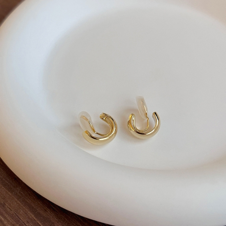 フープイヤリング ノンホールピアス スタッドピアス | PlusNao | 詳細画像8 