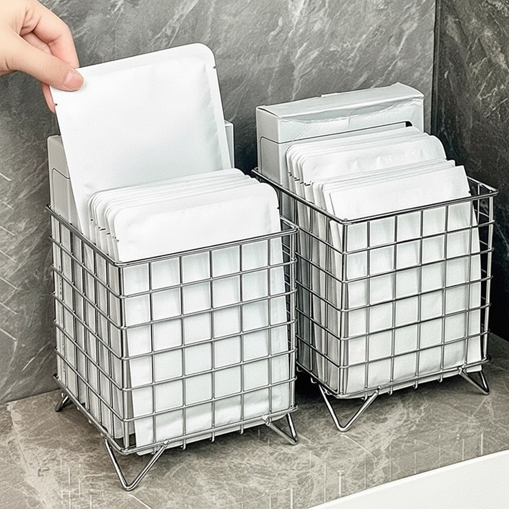 ワイヤーバスケット 小物入れ 足付き | PlusNao | 詳細画像2 