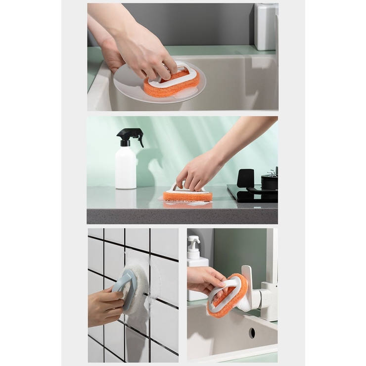 浴室掃除用スポンジ 同色4個セット ハンドル付き | PlusNao | 詳細画像3 