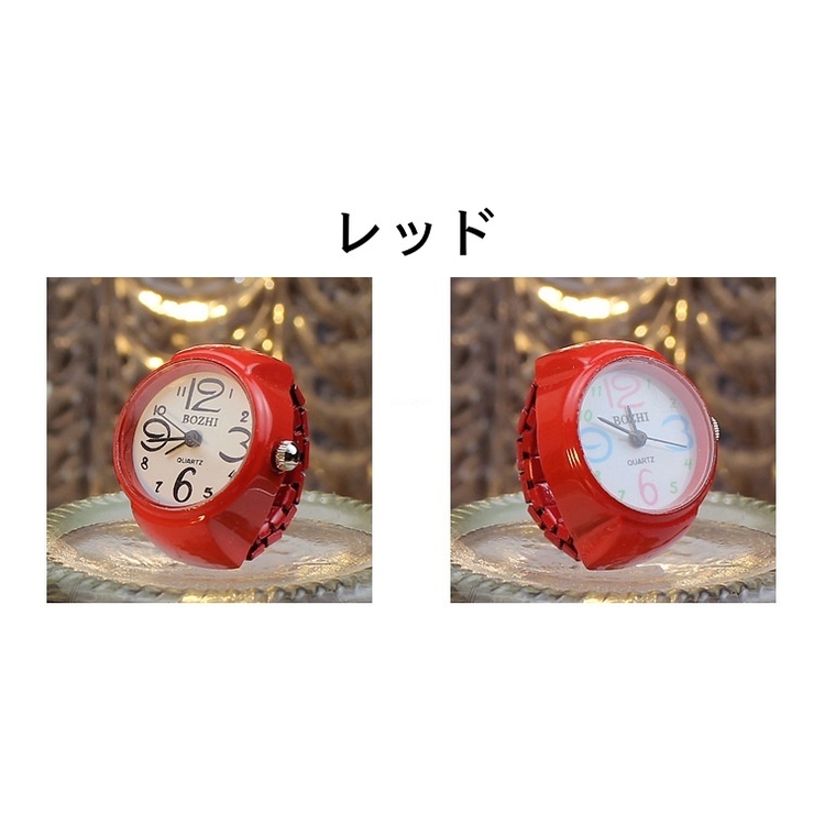 新品 指 時計 赤 57 - アナログ（クォーツ式）