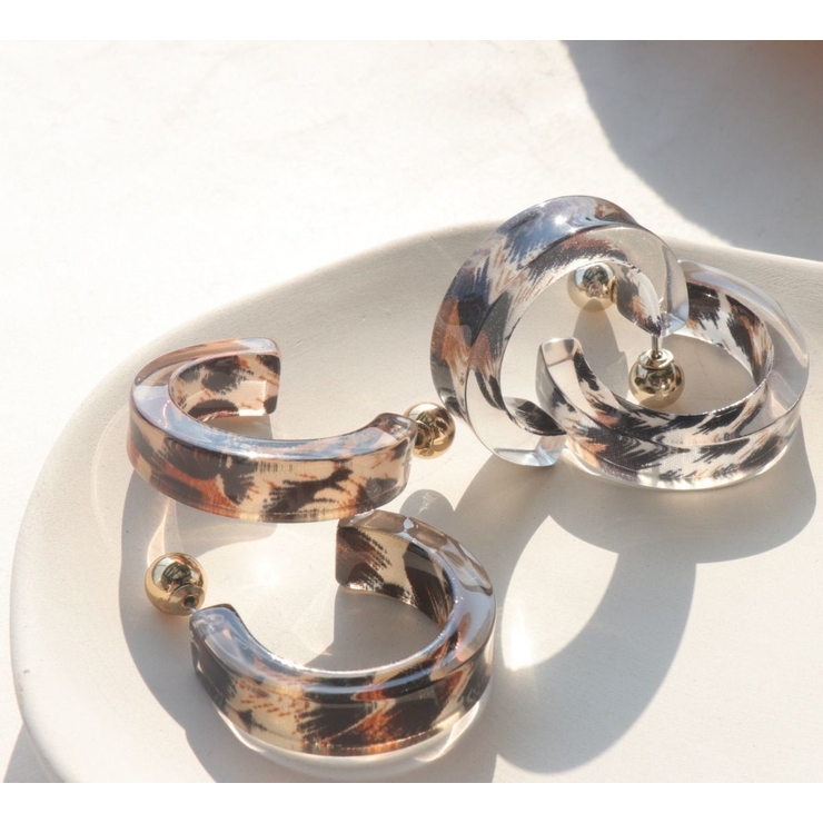 ピアス クリア ヒョウ柄 | PlusNao | 詳細画像2