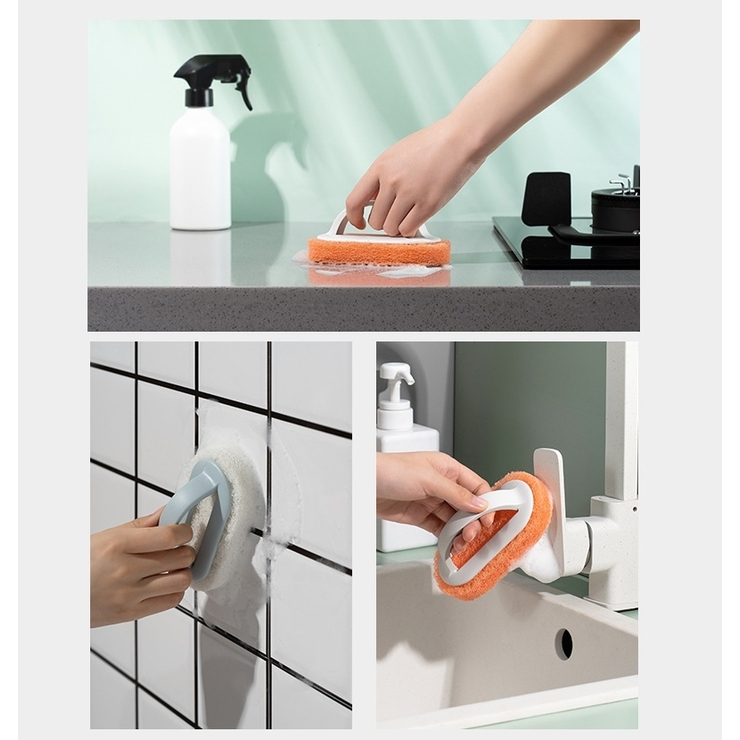 浴室掃除用スポンジ 同色3個セット ハンドル付き | PlusNao | 詳細画像9 