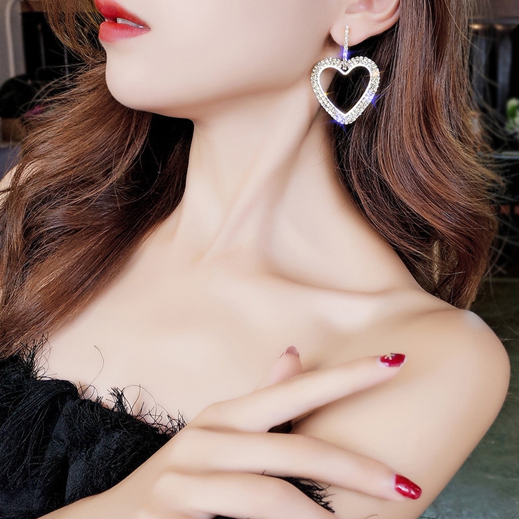 ピアス ラインストーン ハート | PlusNao | 詳細画像3 