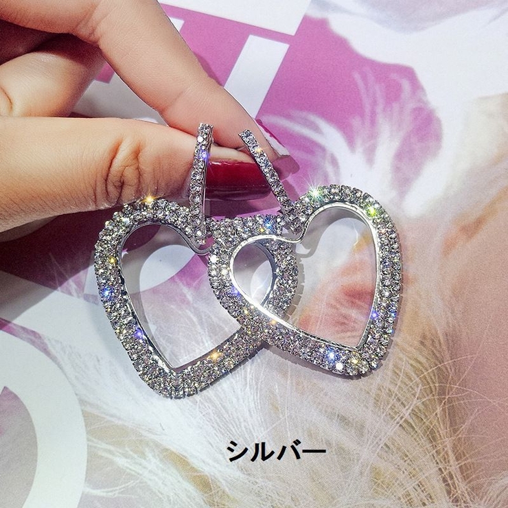 ピアス ラインストーン ハート | PlusNao | 詳細画像7 