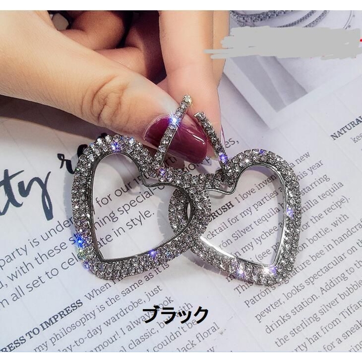 ピアス ラインストーン ハート | PlusNao | 詳細画像9 