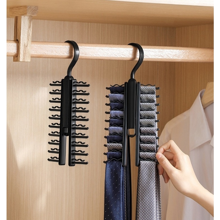 【美品・希少】ネクタイハンガー シンコハンガー ネクタイハンガークロス ブラック ネクタイ