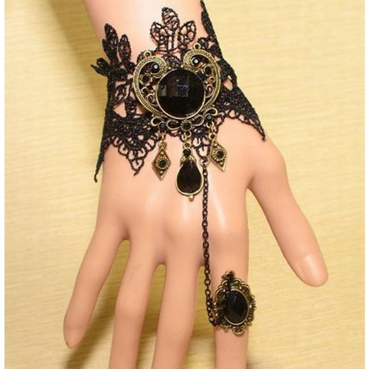 フィンガーブレスレット ブレスレット リング付きチェーンブレスレット